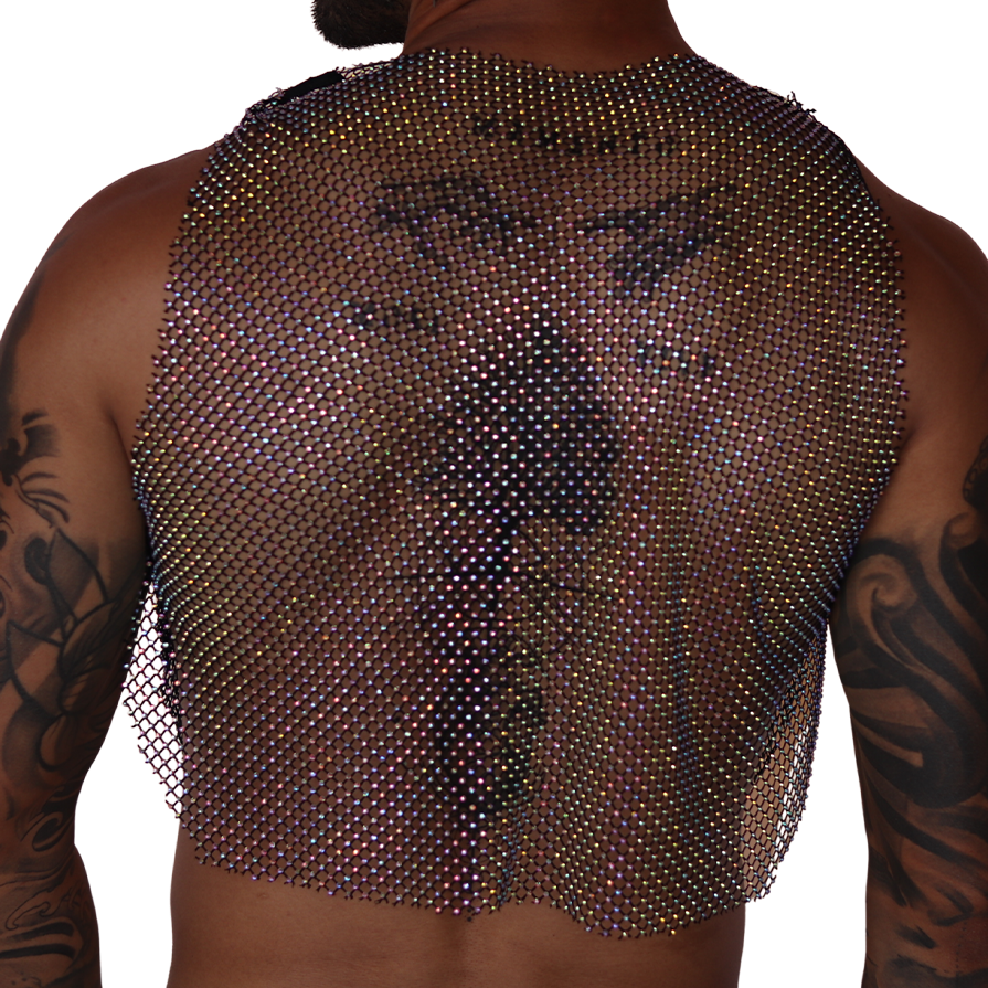 Diamond Black Crop Top vista posterior de Gigo Underwear