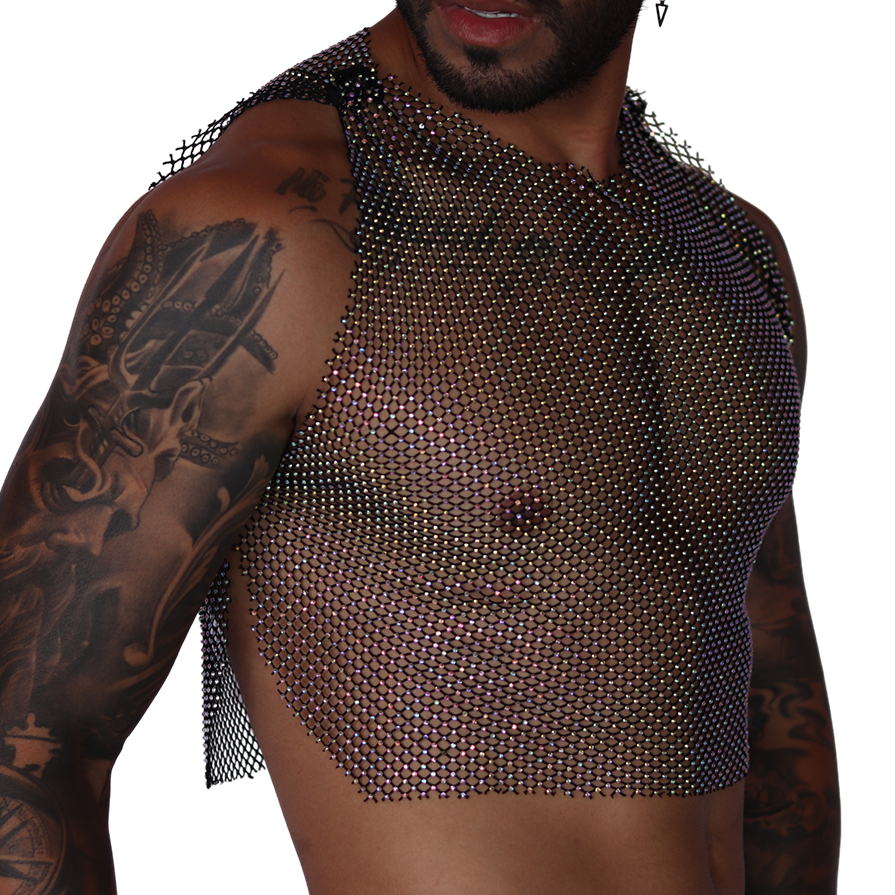 Diamond Black Crop Top vista frontal de Gigo Underwear