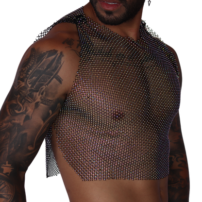 Diamond Black Crop Top vista frontal de Gigo Underwear
