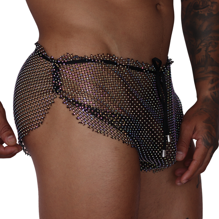 Diamond Black Hot Shorts vista frontal de Gigo Underwear
