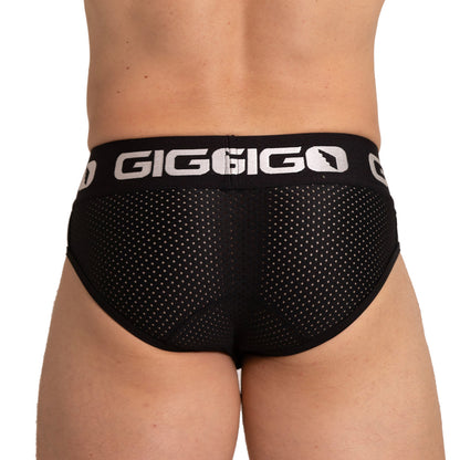 Energetic Black Brief vista posterior de Gigo Underwear