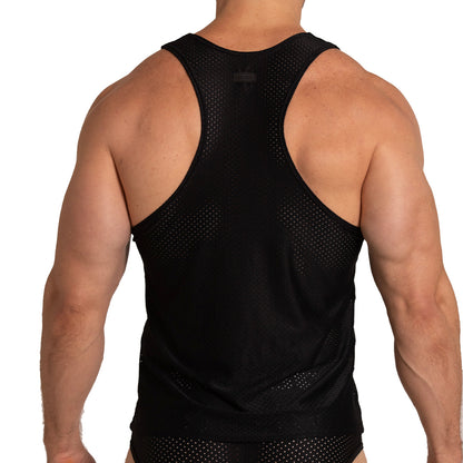 Energetic Black Tank vista frontal de Gigo Underwear