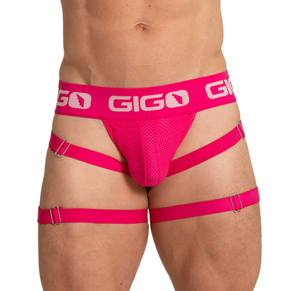 Energetic Fucshia Jock vista frontal de Gigo Underwear