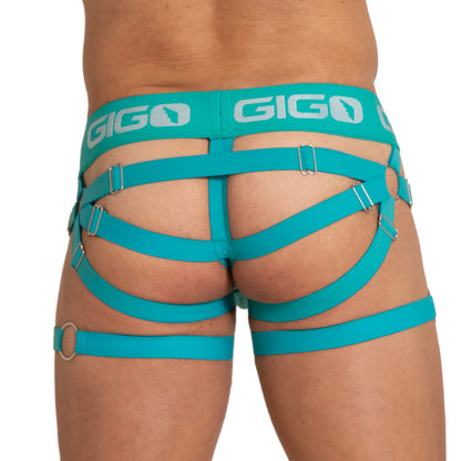 Energetic Green Jock vista frontal de Gigo Underwear