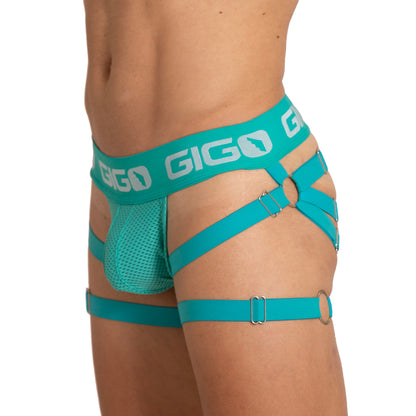 Energetic Green Jock vista posterior de Gigo Underwear