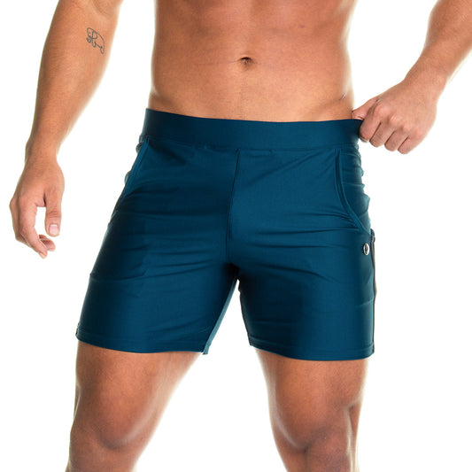 ENERGETIC GREEN SHORT - Pantaloneta corta deportiva verde oliva para hombres