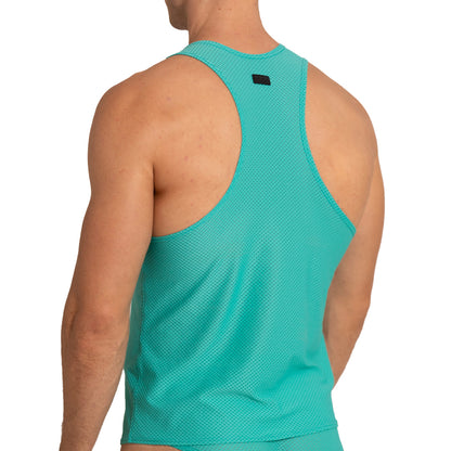 Energetic Green Tank vista frontal de Gigo Underwear