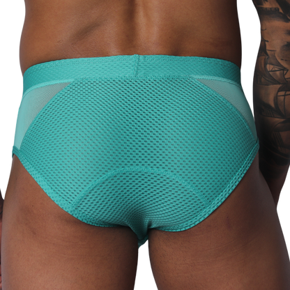 Evocative Aqua Brief vista posterior de Gigo Underwear