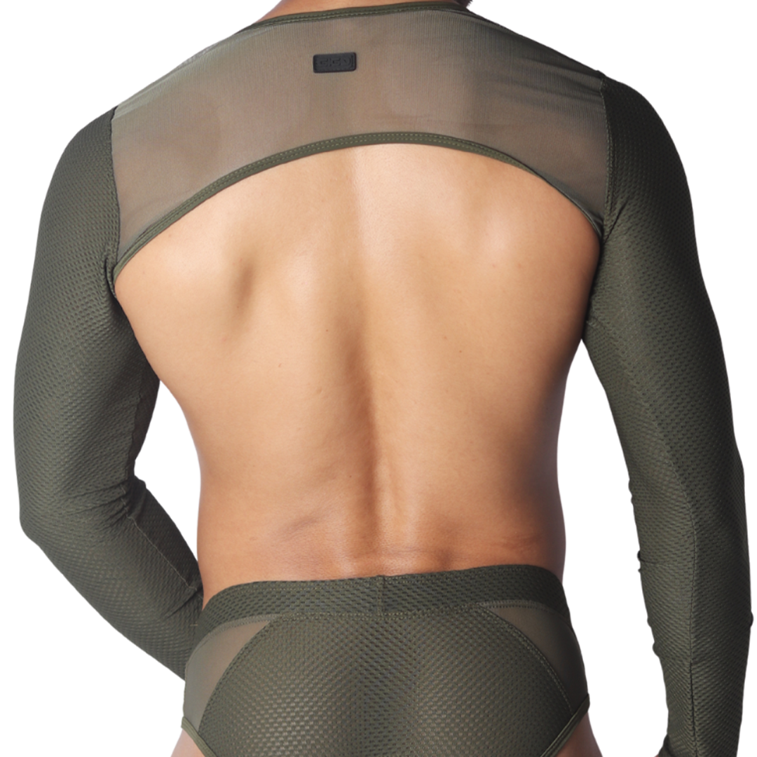Evocative Green Harness vista posterior de Gigo Underwear