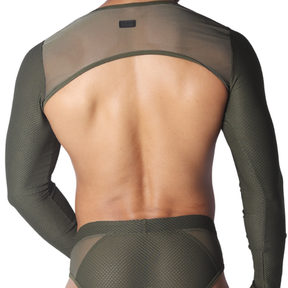 Evocative Green Harness vista posterior de Gigo Underwear