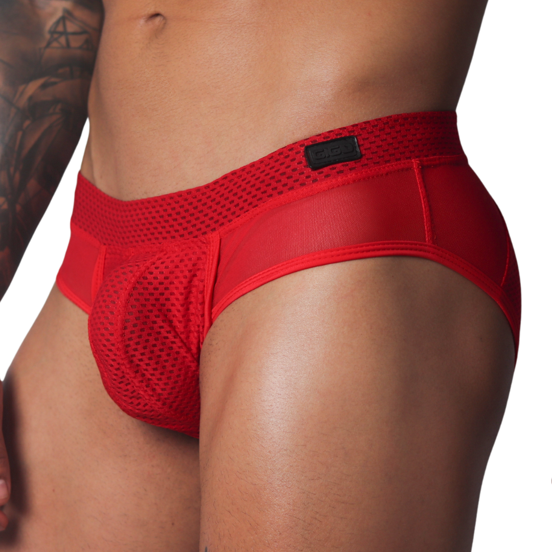 Evocative Red Brief vista frontal de Gigo Underwear