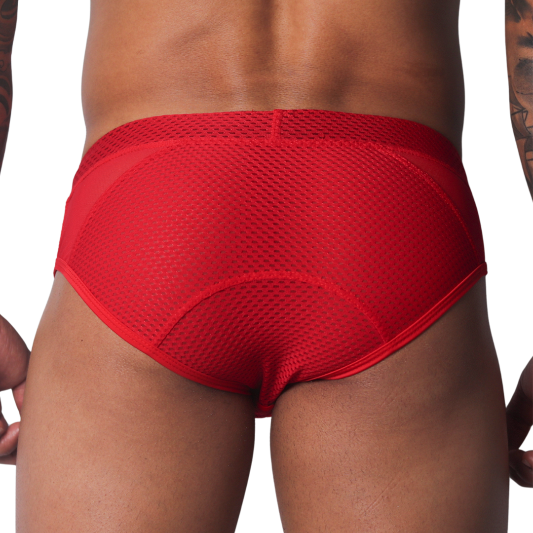 Evocative Red Brief vista posterior de Gigo Underwear