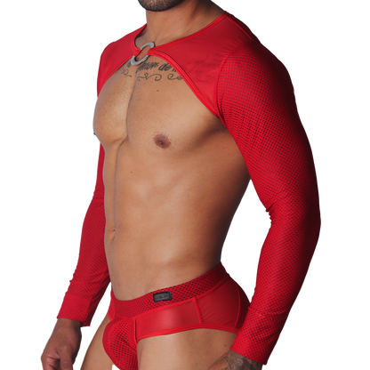 Evocative Red Harness vista frontal de Gigo Underwear