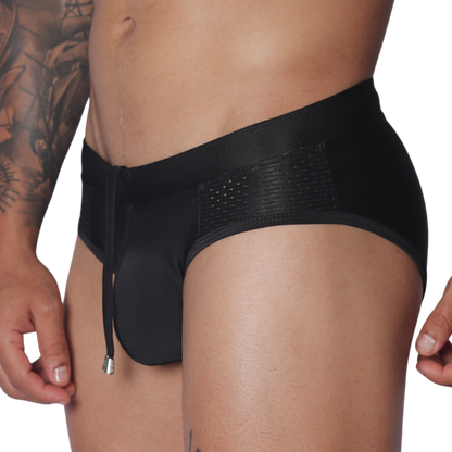 Exit Black Swim Brief vista frontal de Gigo Underwear