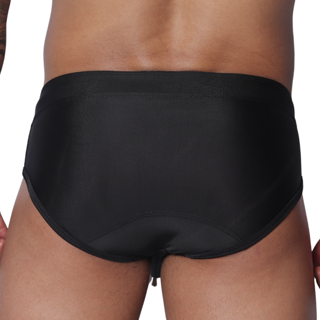 Exit Black Swim Brief vista posterior de Gigo Underwear