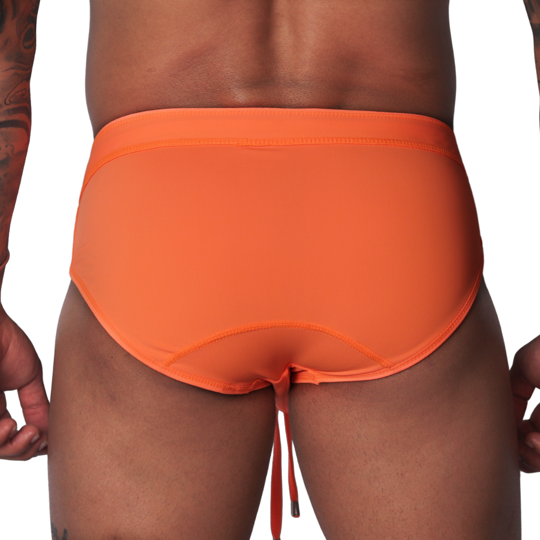 Exit Orange Swim Brief vista posterior de Gigo Underwear