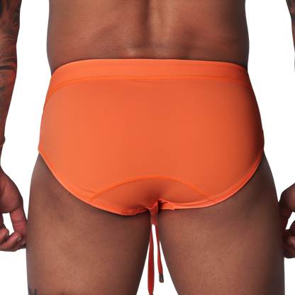 Exit Orange Swim Brief vista posterior de Gigo Underwear
