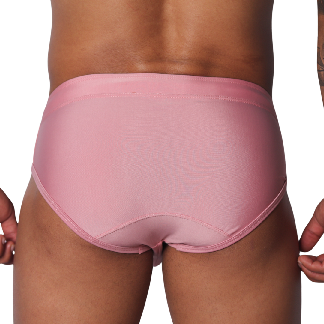 Exit Pink Swim Brief vista posterior de Gigo Underwear