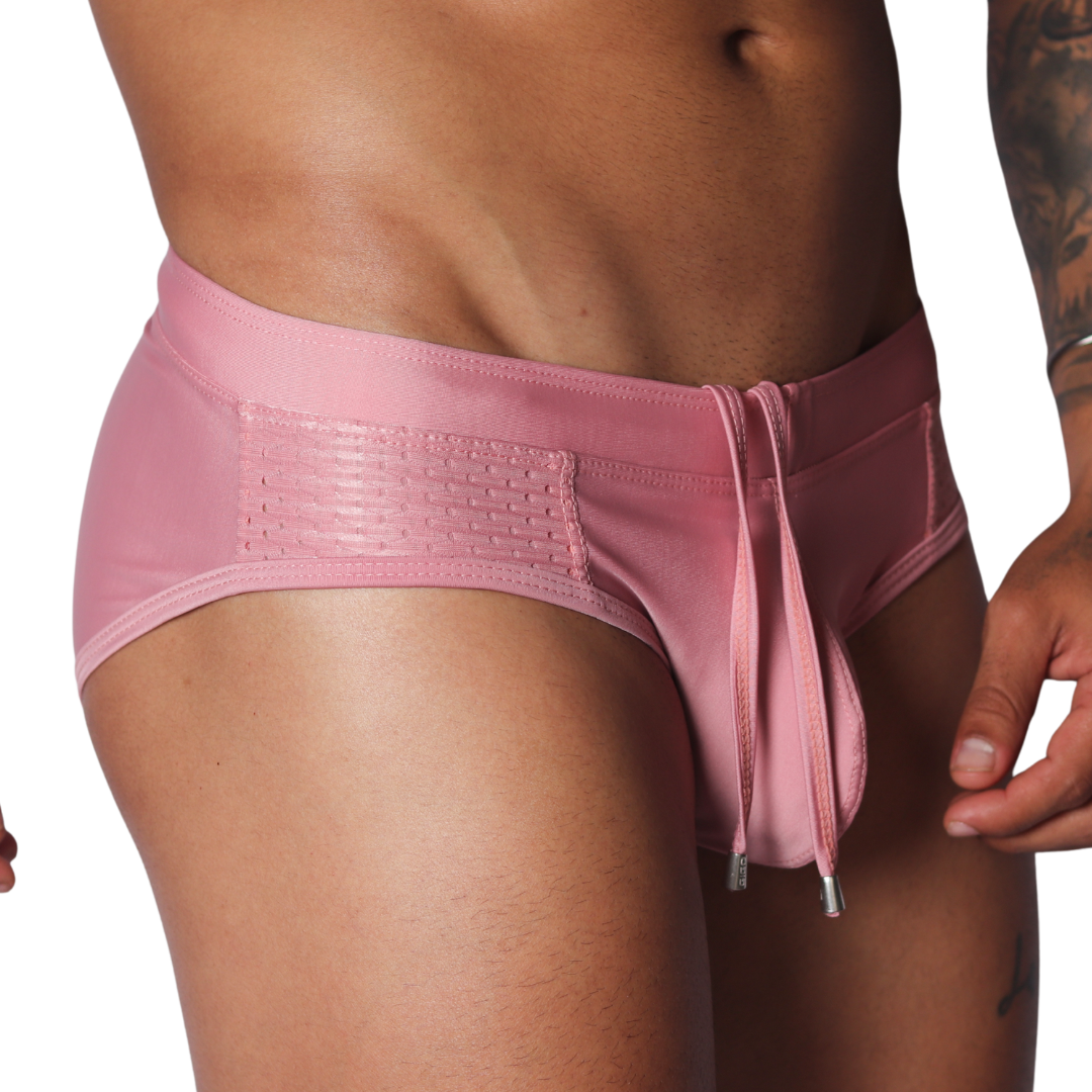 Exit Pink Swim Brief vista frontal de Gigo Underwear