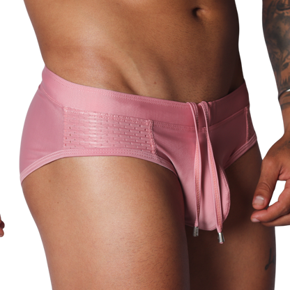 Exit Pink Swim Brief vista frontal de Gigo Underwear