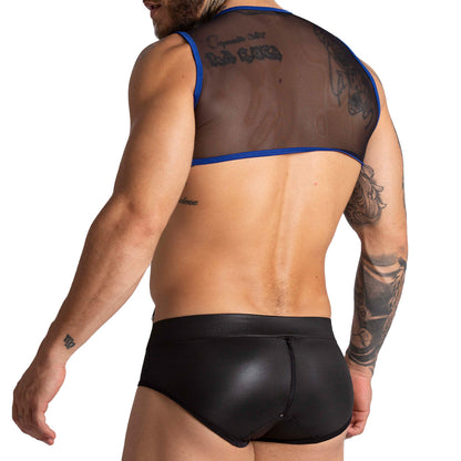 F Fetish Blue Harness vista frontal de Gigo Underwear