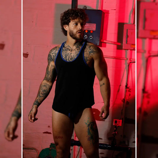 F FETISH BLUE TANK - Gigo Underwear Colombia