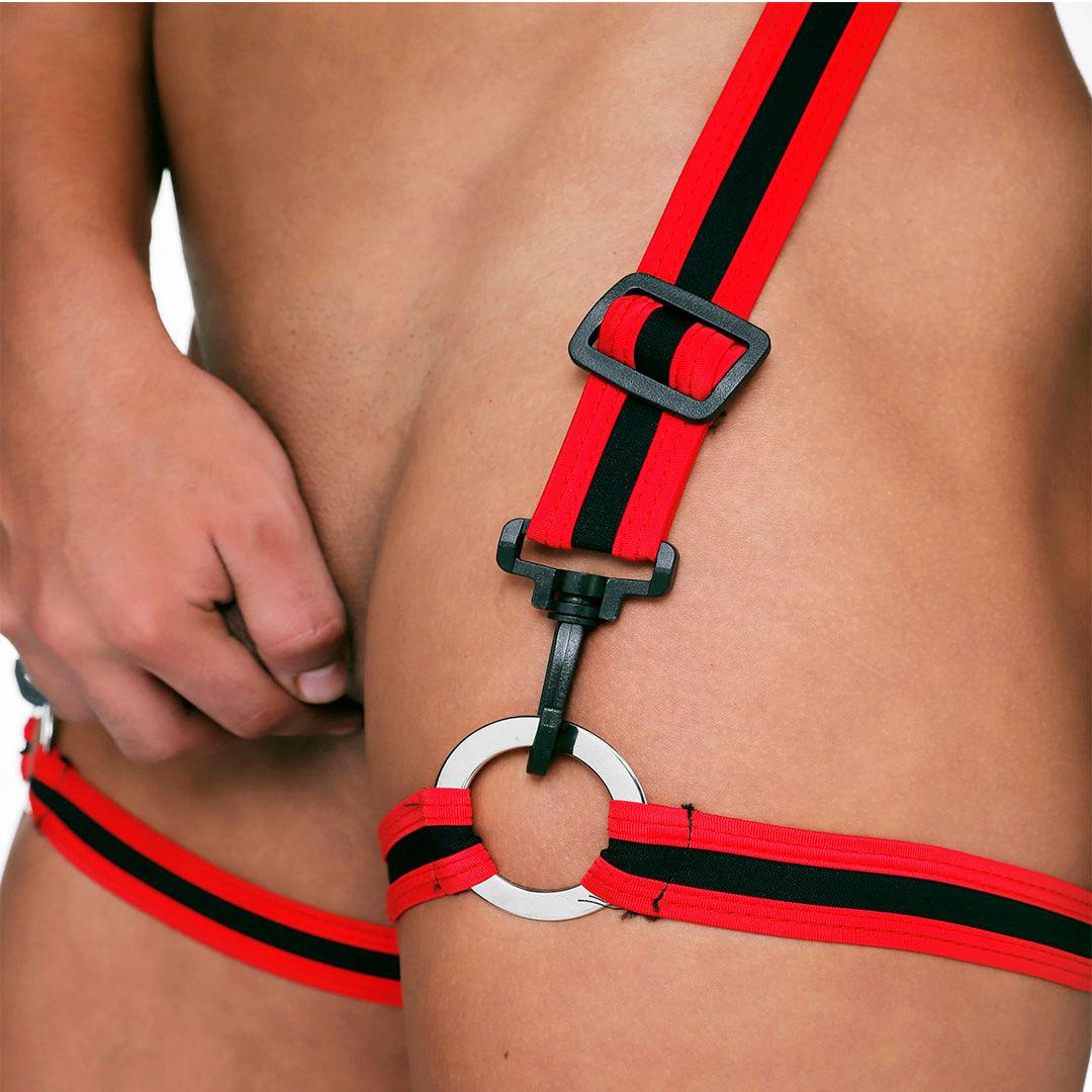 FETISH RED BODY HARNESS - Arnés rojo sexy para hombres