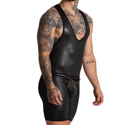 F Fetish Green Body vista posterior de Gigo Underwear