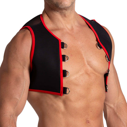 F Fetish Red Harness vista frontal de Gigo Underwear