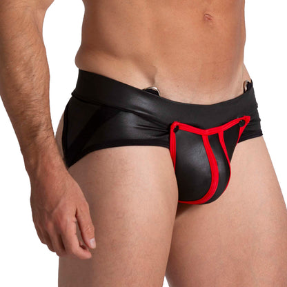 F Fetish Red Jockstrap vista frontal de Gigo Underwear