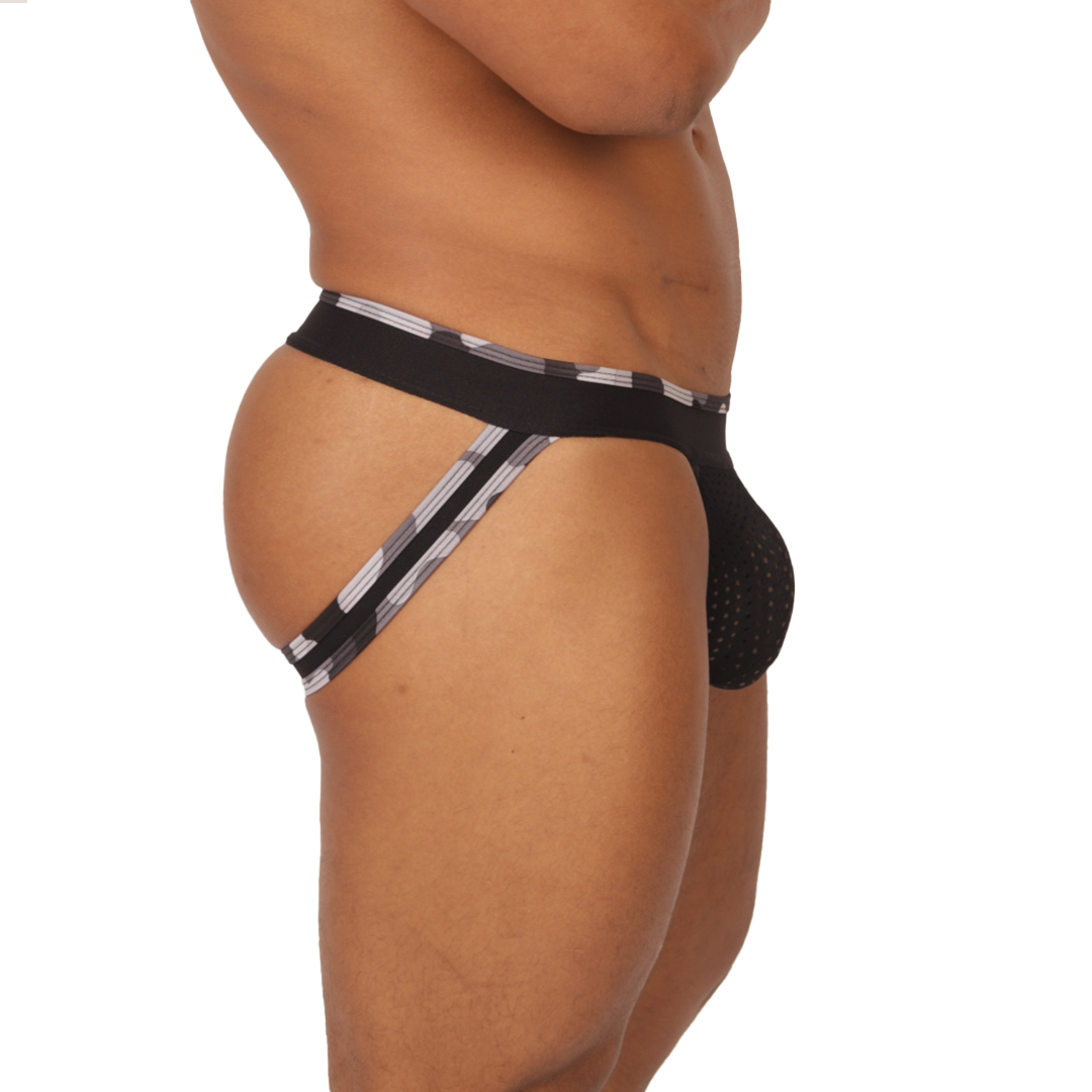 Feeling Black Jockstrap vista frontal de Gigo Underwear