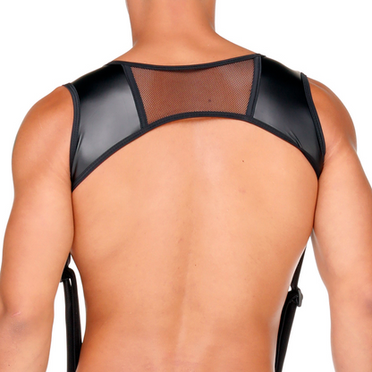 Fetish Black Harness vista frontal de Gigo Underwear