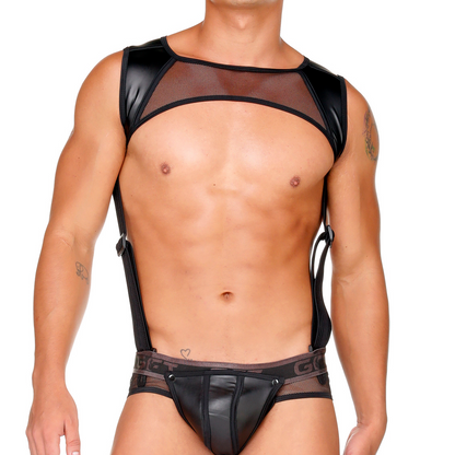 2 Fetiche Black Harness en modelo de Gigo Underwear