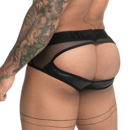 Fetiche Black Brief Jockstrap vista frontal de Gigo Underwear