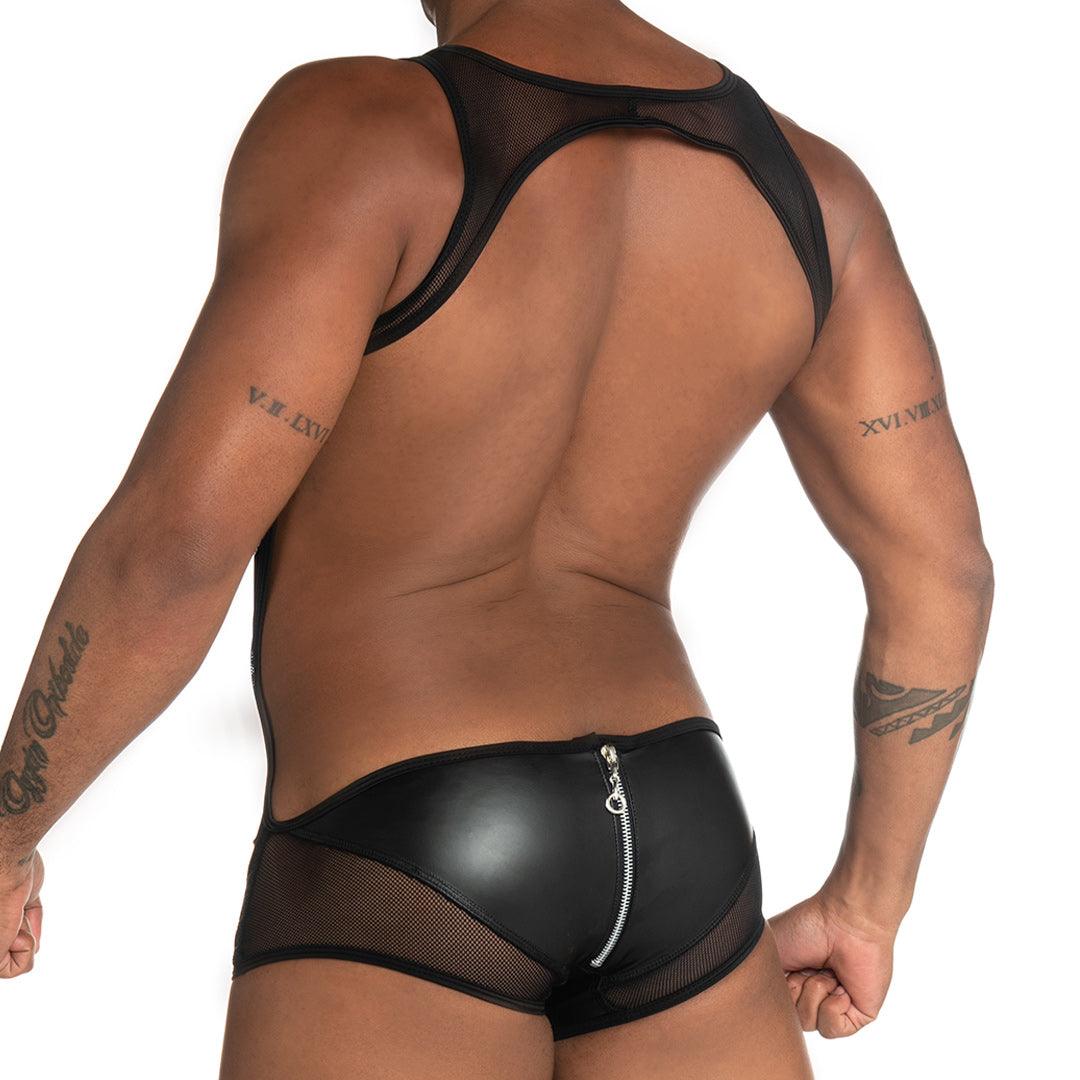 FETICHE BLACK ZIPPER SINGLET - Gigo Underwear Colombia