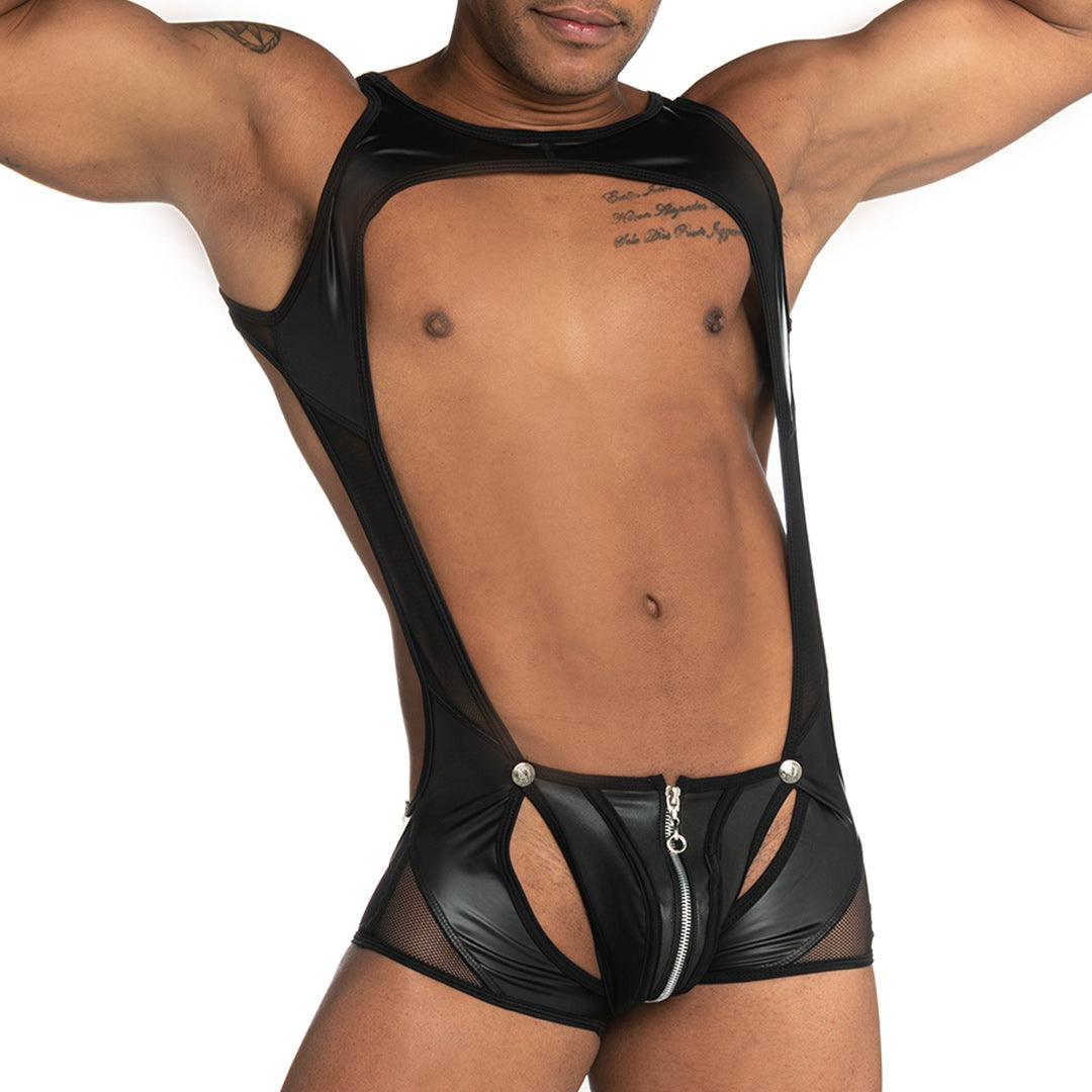 FETICHE BLACK ZIPPER SINGLET - Gigo Underwear Colombia