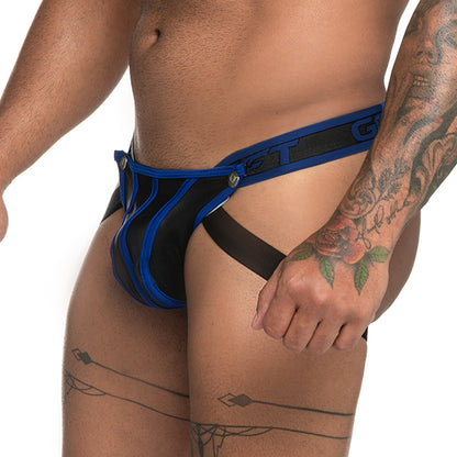 Fetiche Blue Jockstrap vista frontal de Gigo Underwear