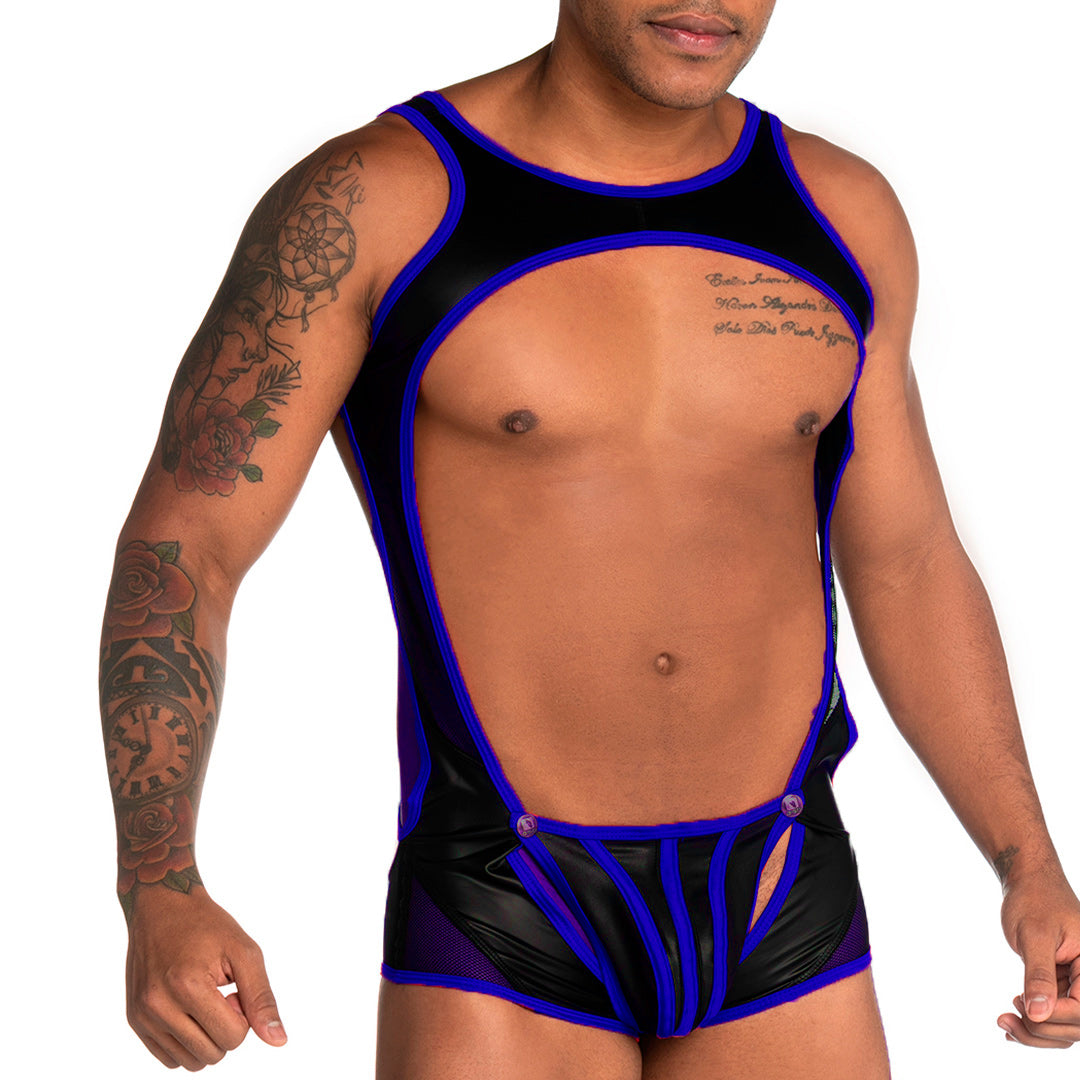 Fetiche Blue Singlet vista posterior de Gigo Underwear