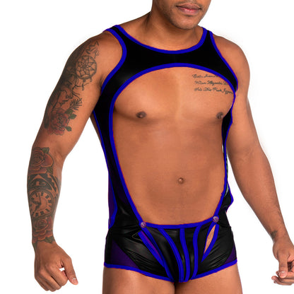 Fetiche Blue Singlet vista posterior de Gigo Underwear
