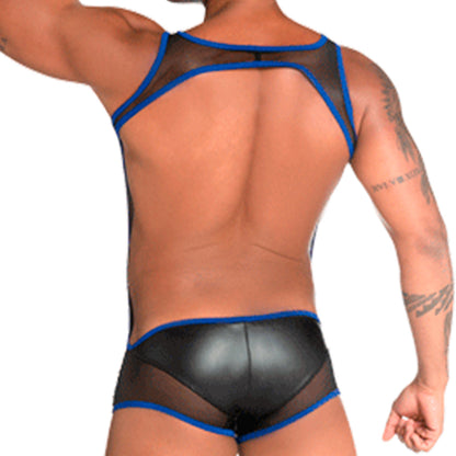 Fetiche Blue Singlet vista frontal de Gigo Underwear