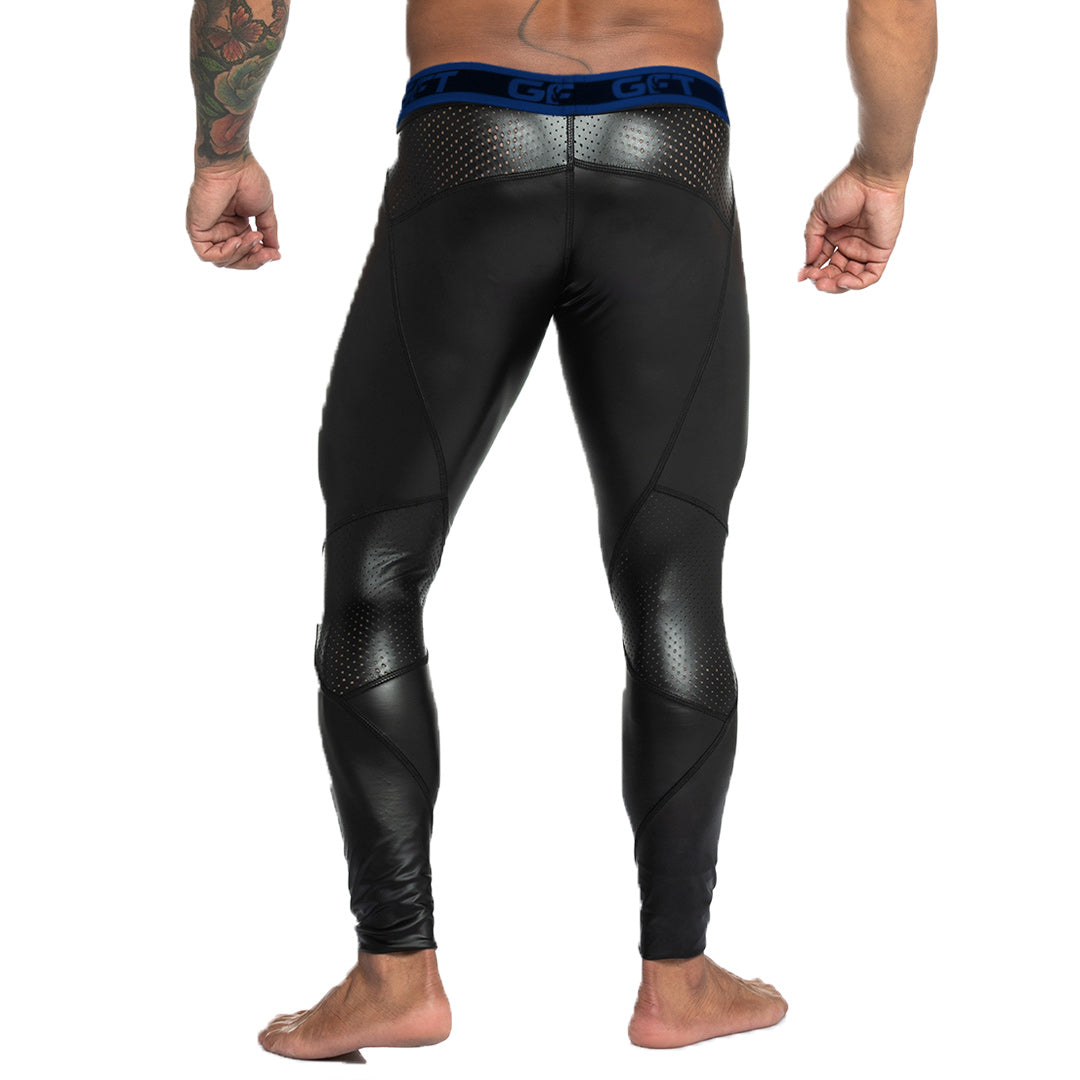 Fetiche Blue Zipper Leggins vista frontal de Gigo Underwear