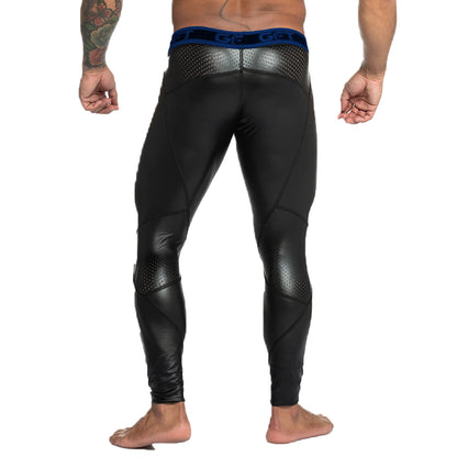 Fetiche Blue Zipper Leggins vista frontal de Gigo Underwear