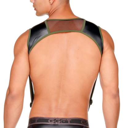 Fetish Green Harness vista frontal de Gigo Underwear