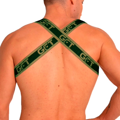 Fetiche Green Harness vista frontal de Gigo Underwear