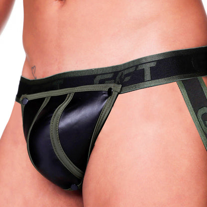 Fetish Green Jockstrap vista frontal de Gigo Underwear