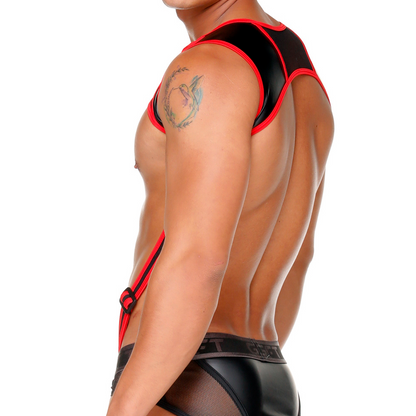 Fetish Red Harness vista frontal de Gigo Underwear