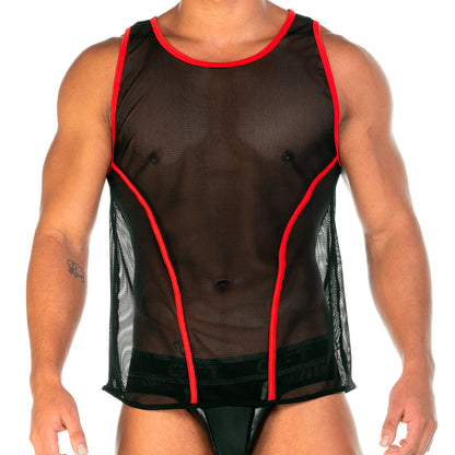 2 Fetiche Red Tank vista frontal de Gigo Underwear