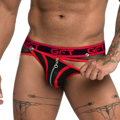 Fetiche Red Zipper Brief Jockstrap de Gigo Underwear