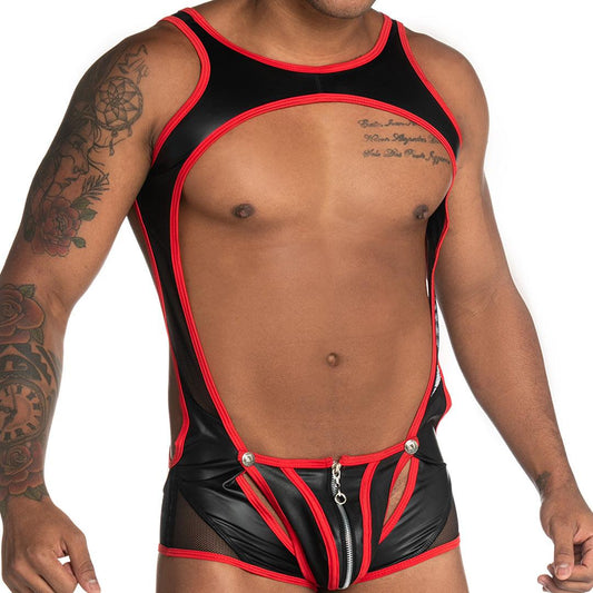 FETICHE RED ZIPPER SINGLET - Gigo Underwear Colombia