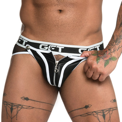 Fetiche White Zipper Brief Jockstrap de Gigo Underwear